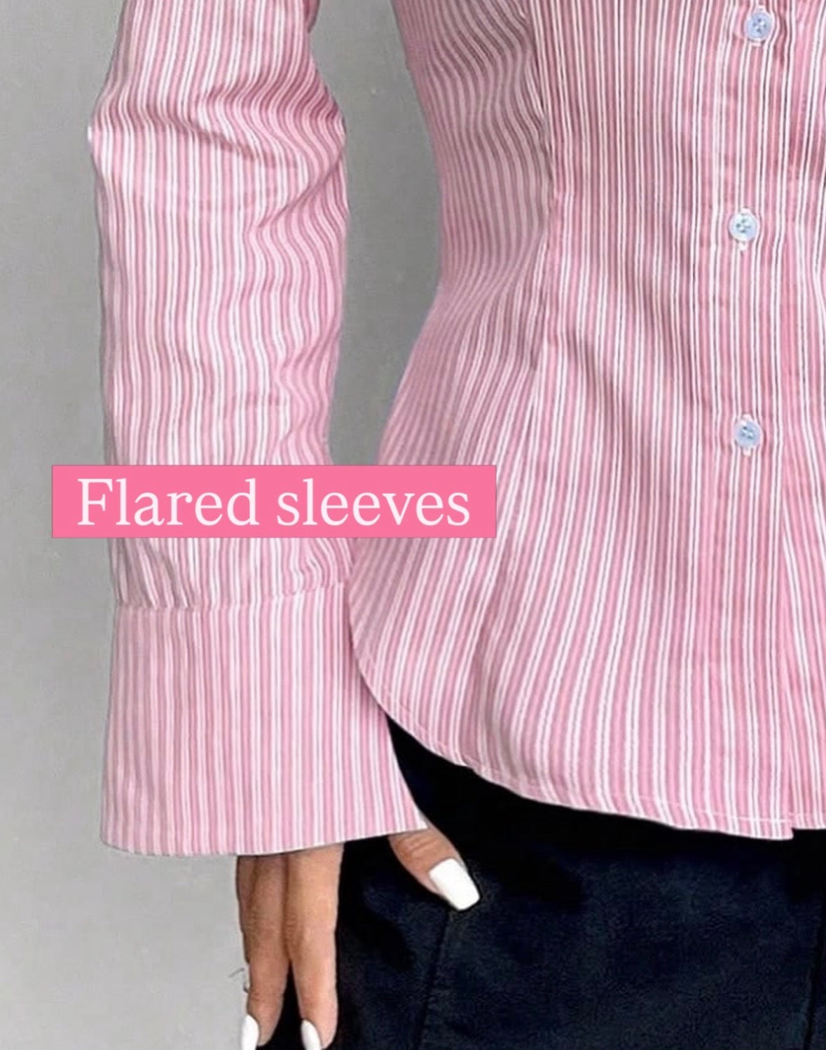 Corset back pink button down
