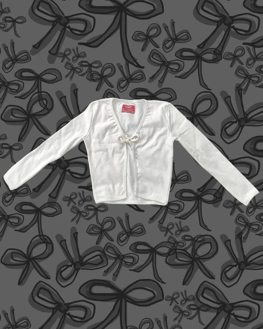 White Bow-tie cardigan