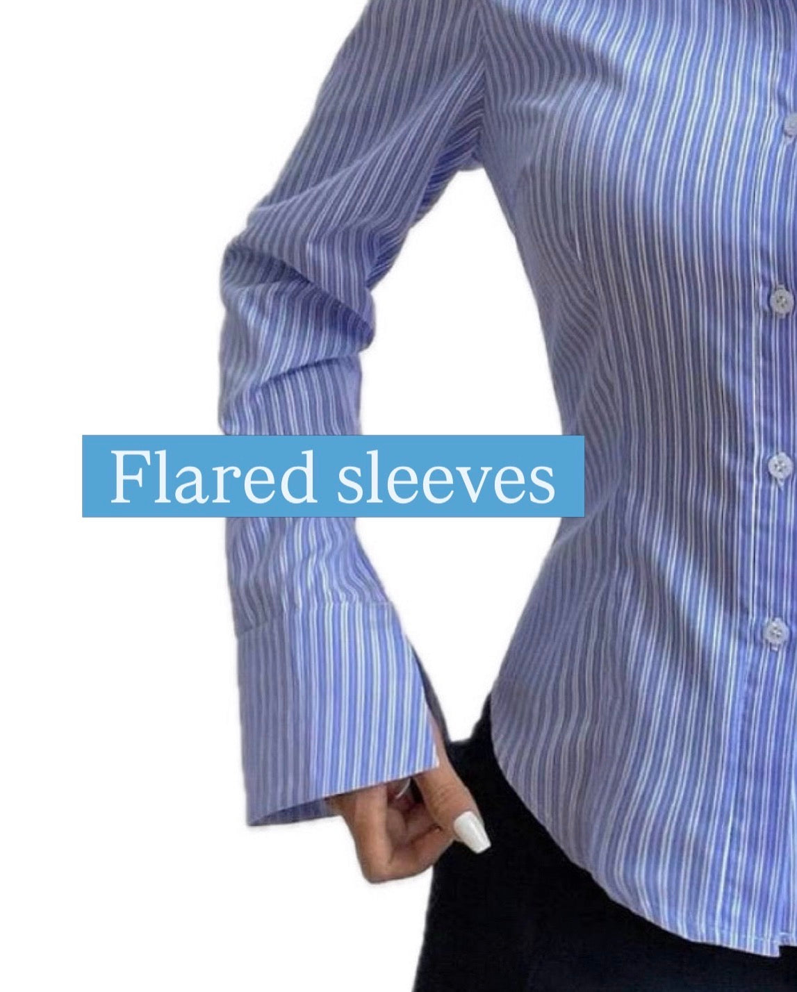 Corset back blue button down