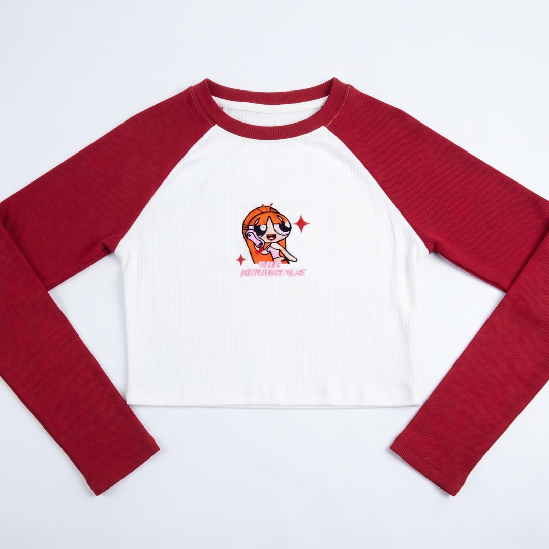 Ribbed Blossom Embroidered Top
