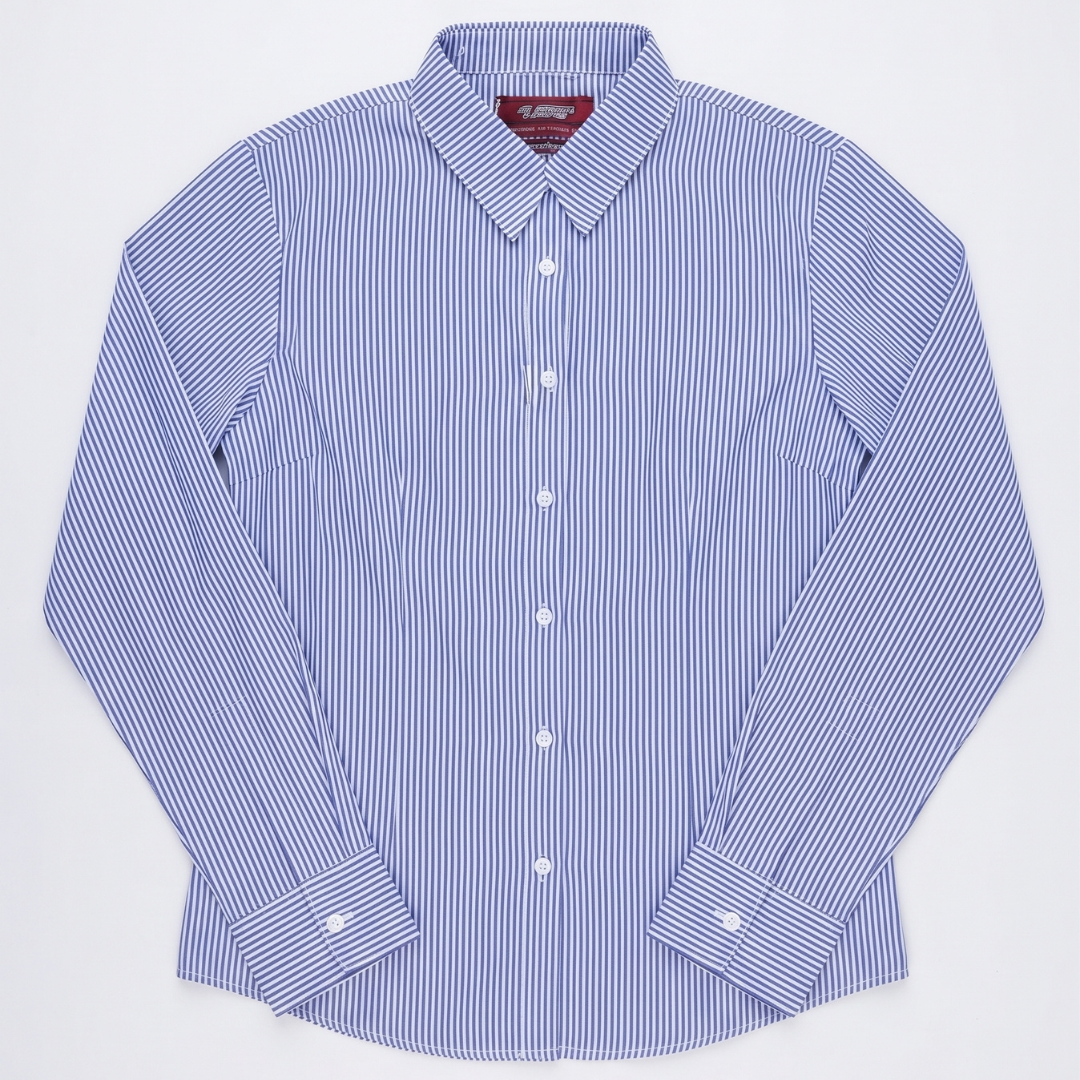 Corset Back Blue Button Down
