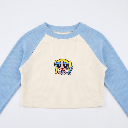 Ribbed Bubbles Embroidered Top