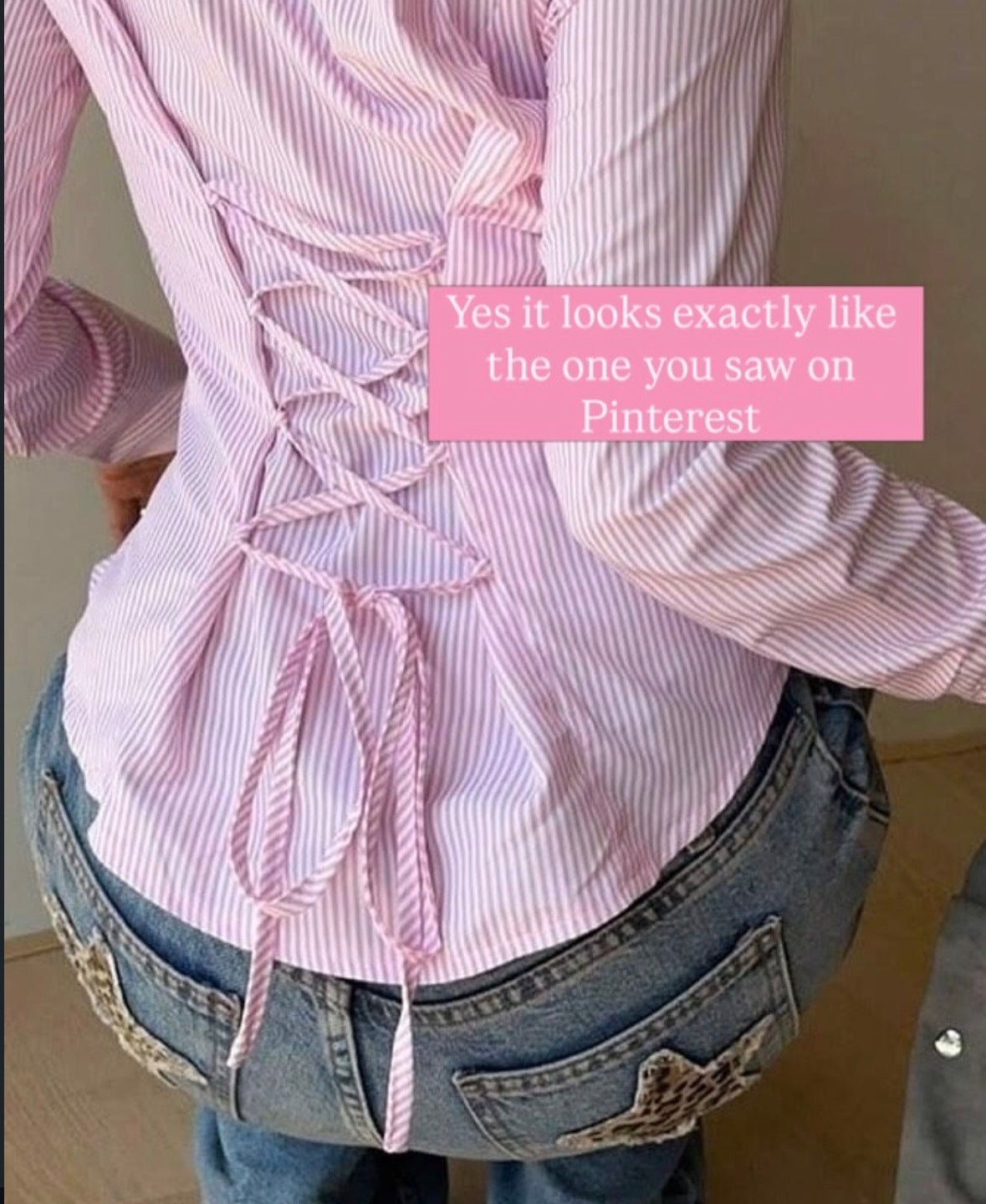 Corset back pink button down