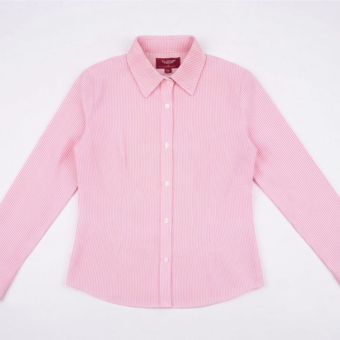 Corset Back Pink Button Down