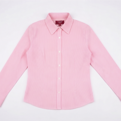 Corset Back Pink Button Down