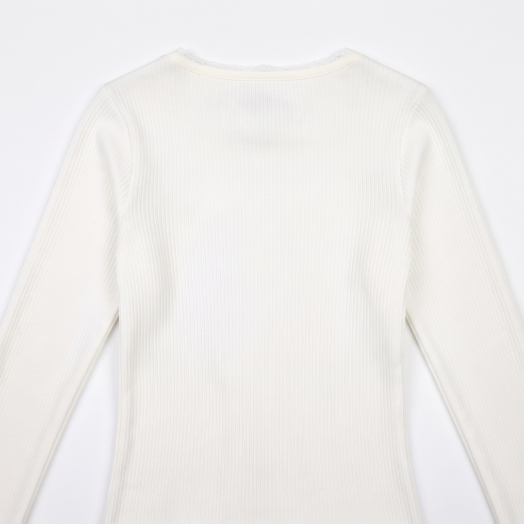 Y2K White Henley Fairy Core Bow Top