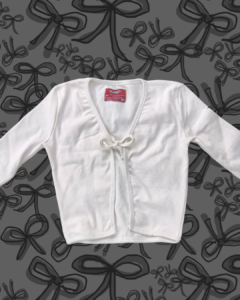 White Bow-tie cardigan